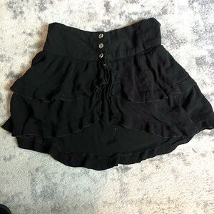 Free People Black Tiered Ruffle Skirt